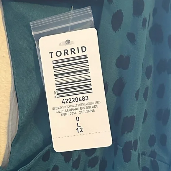Torrid Teal and Black Spotted Midi Dress - Picture 3 of 3